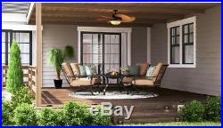 Hampton Bay Havana 48 in. LED Indoor/Outdoor Natural Iron Ceiling Fan Light Kit