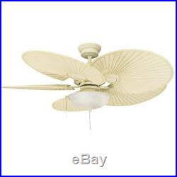 Hampton Bay Havana 48 in. LED Vintage White Ceiling Fan With Light Kit New