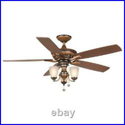 Hampton Bay Havenville 52 in. Indoor Berre Walnut Ceiling Fan with Light Kit