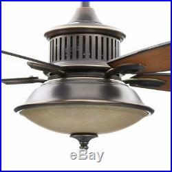Hampton Bay Isolabella II 52 in. Bronze Ceiling Fan with Light Kit and Remote C