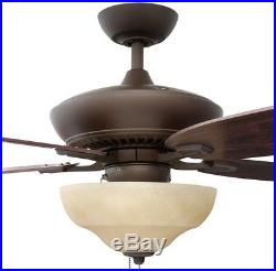 Hampton Bay Langston 60 in. Indoor Oil-Rubbed Bronze Ceiling Fan with Light Kit