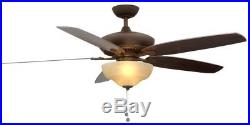 Hampton Bay Langston 60 in. Indoor Oil-Rubbed Bronze Ceiling Fan with Light Kit