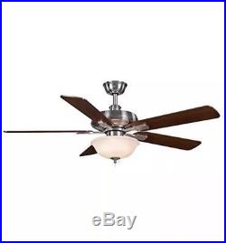 Hampton Bay Larson 52 in. Indoor Brushed Nickel Ceiling Fan with Light Kit