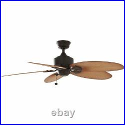 Hampton Bay Lillycrest 52 in. Indoor/Outdoor Aged Bronze Ceiling Fan withLight Kit