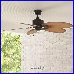Hampton Bay Lillycrest 52 in. Indoor/Outdoor Aged Bronze Ceiling Fan withLight Kit