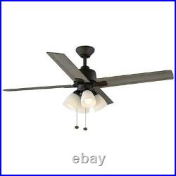 Hampton Bay Malone 54 in. LED Oil-Rubbed Bronze Ceiling Fan with Light Kit