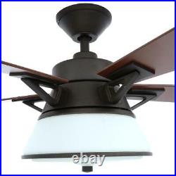 Hampton Bay Marlowe 52 in. LED Indoor Oil Rubbed Bronze Ceiling Fan withLight Kit