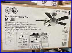 Hampton Bay Midili 44 in. With Light Kit Indoor LED Brushed Nickel Ceiling Fan