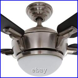 Hampton Bay Midili 44 in. With Light Kit Indoor LED Brushed Nickel Ceiling Fan