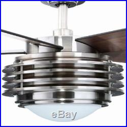 Hampton Bay Mondrian 52 Indoor Brushed Nickel Ceiling Fan withLight Kit-Remote C