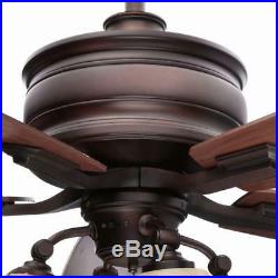 Hampton Bay Oakley 52 in. Indoor Oil-Brushed Bronze Ceiling Fan with Light Kit