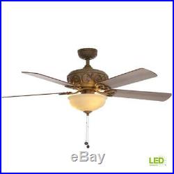 Hampton Bay Palisades 52 in. LED Indoor Tuscan Bisque Ceiling Fan with Light Kit