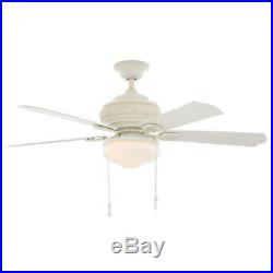Hampton Bay Portsmouth 52 Indoor/Outdoor Vintage White Ceiling Fan withLight Kit