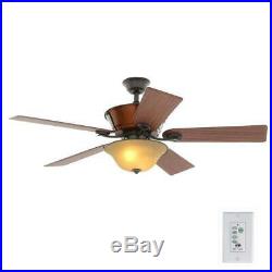 Hampton Bay Radcliffe 52 In/Outdoor Natural Iron Ceiling Fan withLight Kit&Remote