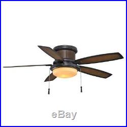 Hampton Bay Roanoke 48 LED Indoor/Outdoor Natural Iron Ceiling Fan with Light Kit
