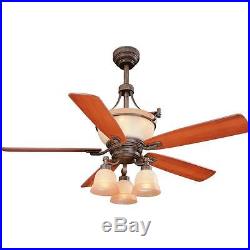 Hampton Bay Rock Creek 52 in. Iron Oxide Ceiling Fan with Light Kit and Remote