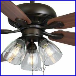 Hampton Bay Rockport 52 in. Bronze LED Ceiling Fan with Light kit 91851