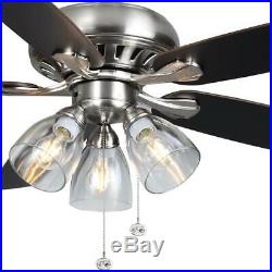 Hampton Bay Rockport 52 in. LED Brushed Nickel Ceiling Fan with Light kit 91850