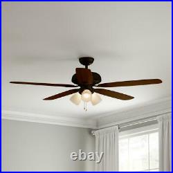 Hampton Bay Rockport 52 in. LED Oil Rubbed Bronze Ceiling Fan with Light Kit