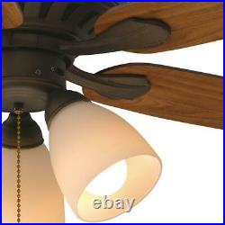 Hampton Bay Rockport 52 in. LED Oil Rubbed Bronze Ceiling Fan with Light Kit