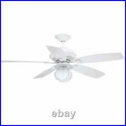 Hampton Bay Sailwind II Matte White Ceiling Fan with Light Kit and Wall Control