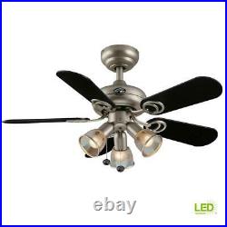 Hampton Bay San Marino 36 LED Indoor Brushed Steel Ceiling Fan with Light Kit