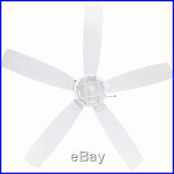 Hampton Bay Seaport 52 in. Indoor/Outdoor White Ceiling Fan withLight Kit 513349