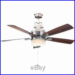 Hampton Bay Sedalia II 52 in. Indoor Brushed Nickel Ceiling Fan with Light Kit