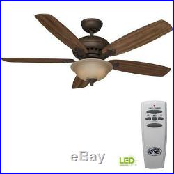 Hampton Bay Southwind 52 in. LED Indoor Venetian Bronze Ceiling Fan withLight Kit
