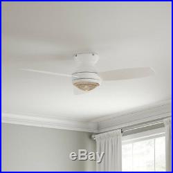 Hampton Bay Sovana 44 in. Indoor White Ceiling Fan with Light Kit and Remote