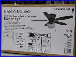 Hampton Bay Stoneridge 52 LED In/Outdoor Bronze Hugger Ceiling Fan with Light Kit
