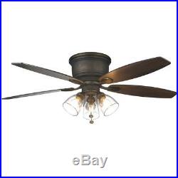Hampton Bay Stoneridge 52 in. Bronze Hugger LED Ceiling Fan with Light Kit