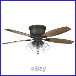 Hampton Bay Stoneridge 52 in. Bronze Hugger LED Ceiling Fan with Light Kit 51825