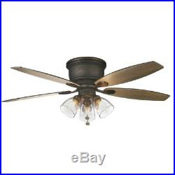 Hampton Bay Stoneridge 52 in. Bronze Hugger LED Ceiling Fan with Light Kit 51825