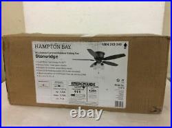 Hampton Bay Stoneridge 52 in. LED In/Outdoor Bronze Hugger Ceiling Fan Light Kit