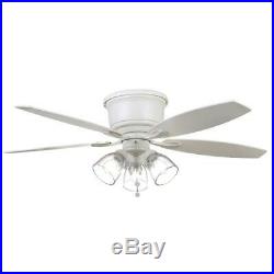 Hampton Bay Stoneridge 52 in. Matte White Hugger LED Ceiling Fan with Light Kit