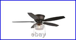Hampton Bay Stoneridge 52 in. With Light Kit LED Bronze Hugger Ceiling Fan