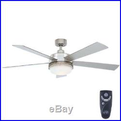 Hampton Bay Sussex II 52 in. Indoor Brushed Nickel Ceiling Fan with Light Kit an