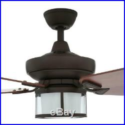 Hampton Bay Tipton II 52 in. Indoor Oil-Rubbed Bronze Ceiling Fan with Light Kit