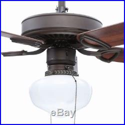 Hampton Bay Tri-mount 52. Indoor Oil Rubbed Bronze Ceiling Fan With Light Kit /