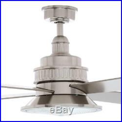 Hampton Bay Valle Paraiso 52 in. Brushed Nickel Ceiling Fan with Light Kit&Remote