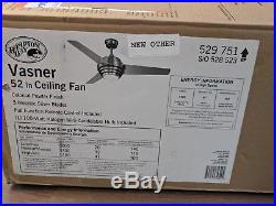 Hampton Bay Vasner 52 in. Indoor Colonial Pewter Ceiling Fan with Light Kit