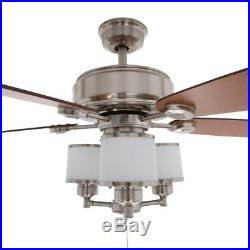 Hampton Bay Waterton II 52 Brushed Nickel Ceiling Fan withLight Kit AG510-BN