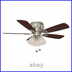 Hampton Bay Whitlock 44 in. LED Indoor Brushed Nickel Ceiling Fan with Light Kit