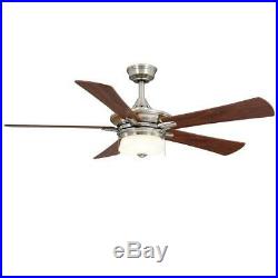 Hampton Bay Winthrop 52 in. Indoor Brushed Nickel Ceiling Fan with Light Kit