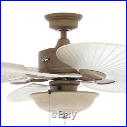 Hampton Havana 48 in. Indoor Outdoor Cappuccino Ceiling Fan with Light Kit 51329