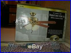HamptonBay Huntington III 52 In. Indoor Flemish Brass Ceiling Fan With Light Kit