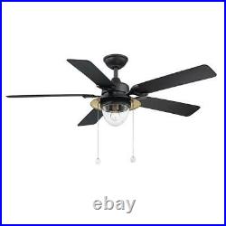 Hanahan 52'' LED Outdo Black Ceiling Fan with Light Kit Home Decorators Collection