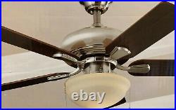 Harbor Breeze, 42 Brushed Nickel LED Indoor LED Ceiling Fan w Opal Light Kit