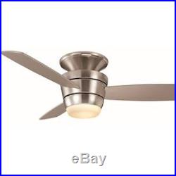 Harbor Breeze 44-in Brushed Nickel Flush Mount Indoor Ceiling Fan with Light Kit